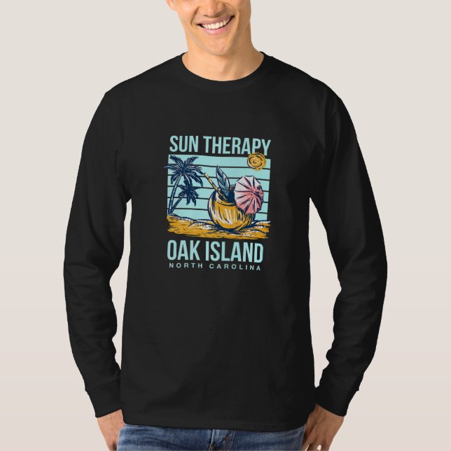 Sun Therapy Oak Island Summer North Carolina Tropi T-Shirt (Front)