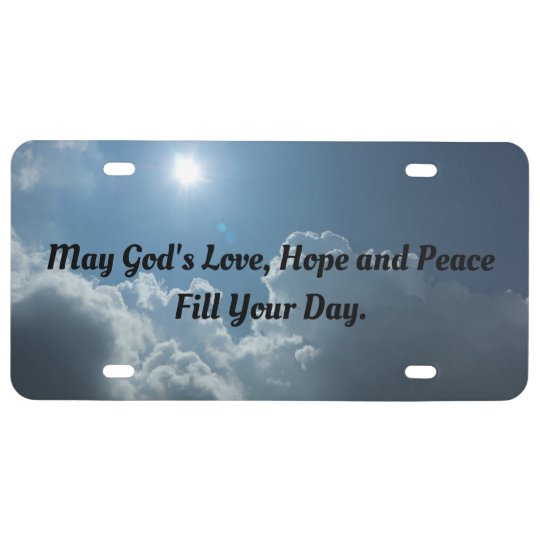 Sun Through Clouds License Plate