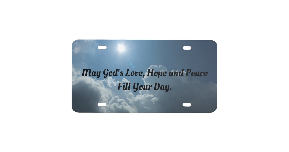 Sun Through Clouds License Plate Zazzle