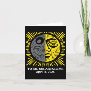 Sun Total Solar Eclipse 2024 April 8 Men Women Kid Card