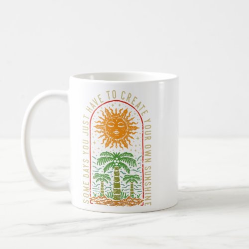 Sun Tree Hand Drawn Vintage  Coffee Mug