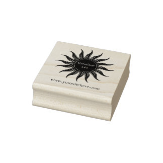 Sun tribal black sunshine silhouette logo rubber s rubber stamp