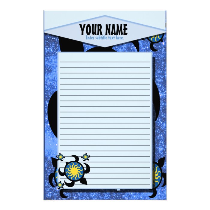 Sun Turtles Lined Stationery