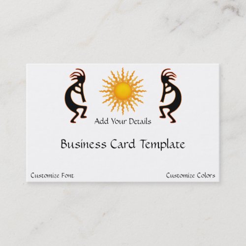Sun Two Kokopelli Logo Business Card