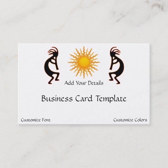 Sun Two Kokopelli Logo Business Card (Front)