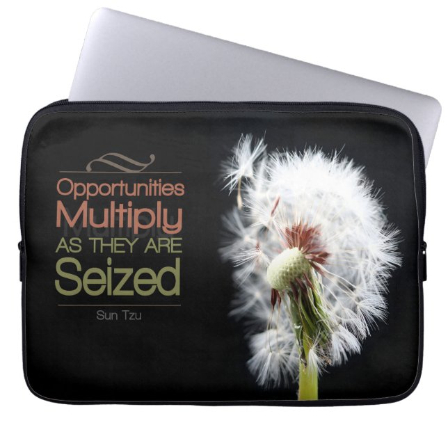 Sun Tzu Inspirational Quote "Opportunities" Laptop Sleeve (Front)