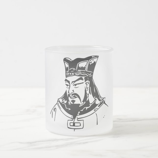 SUN TZU -- Military Strategist Frosted Glass Coffee Mug (Center)