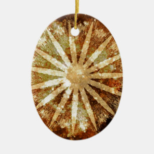 Sun Universe Cosmic Warm Golden Brown Colors Ceramic Ornament