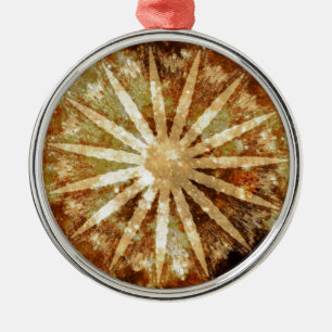 Sun Universe Cosmic Warm Golden Brown Colors Metal Ornament