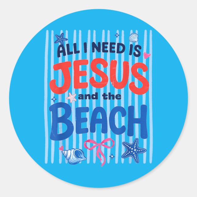 Sun Vacation Classic Round Sticker (Front)
