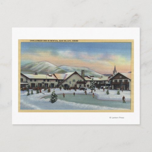 Sun Valley ID _ Challenger Inn in Winter Postcard