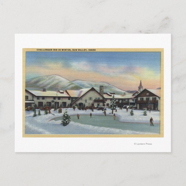 Sun Valley, ID - Challenger Inn in Winter Postcard (Front)