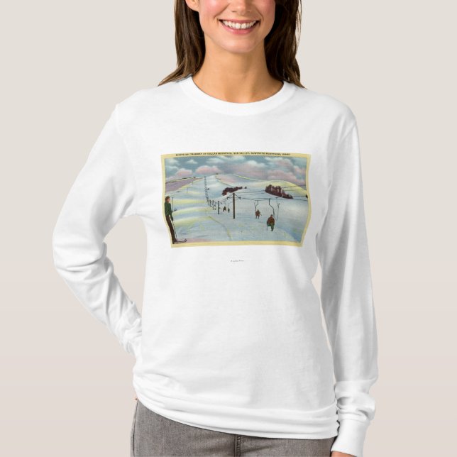 Sun Valley, ID - Sawtooth Mnts. Riding Ski T-Shirt (Front)