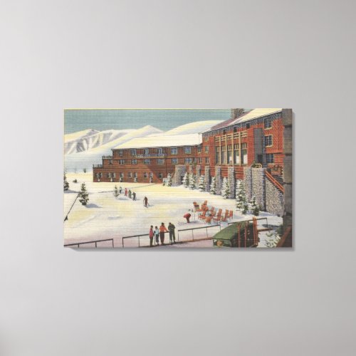 Sun Valley ID _ Ski Party at Lodge Sawtooth Canvas Print