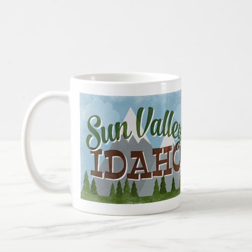 Sun Valley Idaho Fun Retro Snowy Mountains Coffee Mug