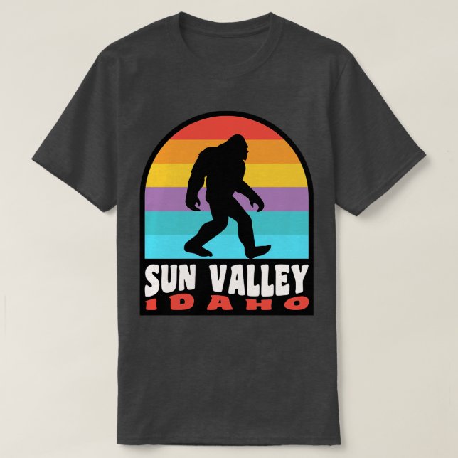 Sun Valley Idaho Retro Sunset TShirt (Design Front)