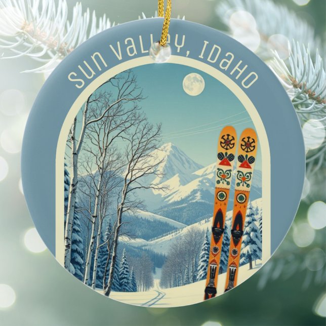 Sun Valley Idaho ski souvenir  Ceramic Ornament (Creator Uploaded)