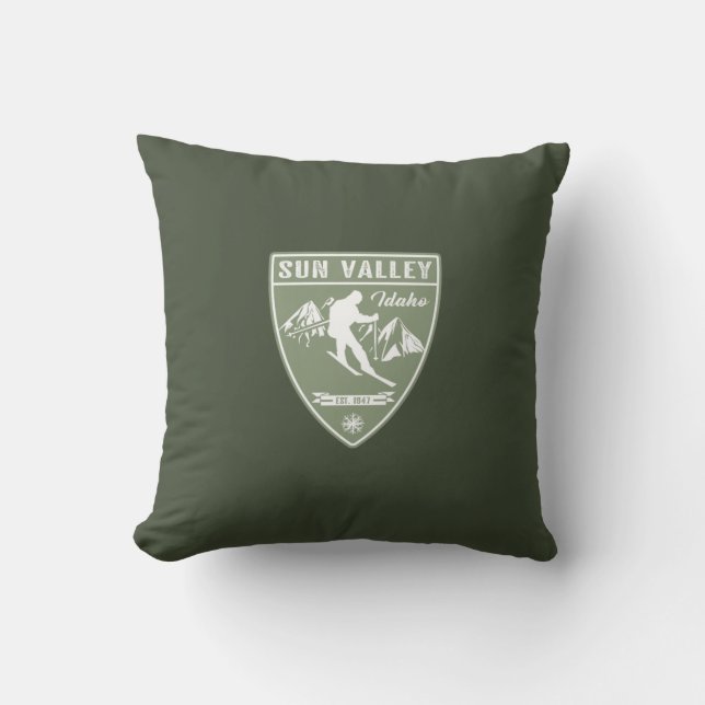 Sun Valley Idaho Throw Pillow (Front)