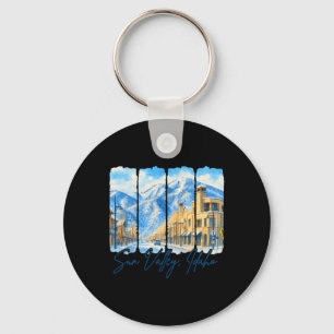 Sun Valley Idaho Traveling Brushstroke Sun Valley Keychain