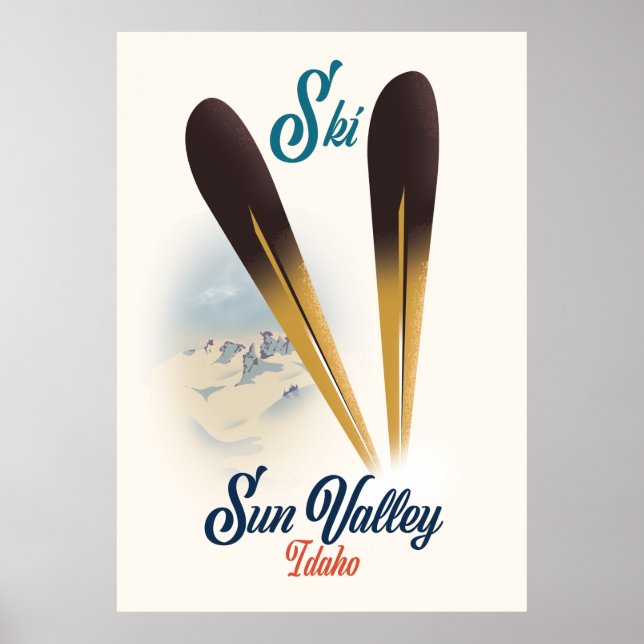 Sun Valley Idaho vintage style ski poster (Front)