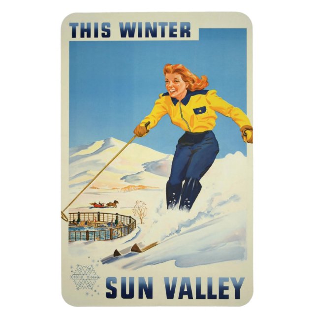 Sun Valley, Idaho Vintage Travel magnet (Vertical)