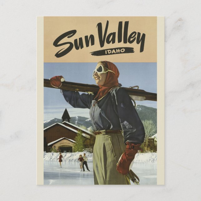 Sun Valley Idaho vintage travel postcard (Front)