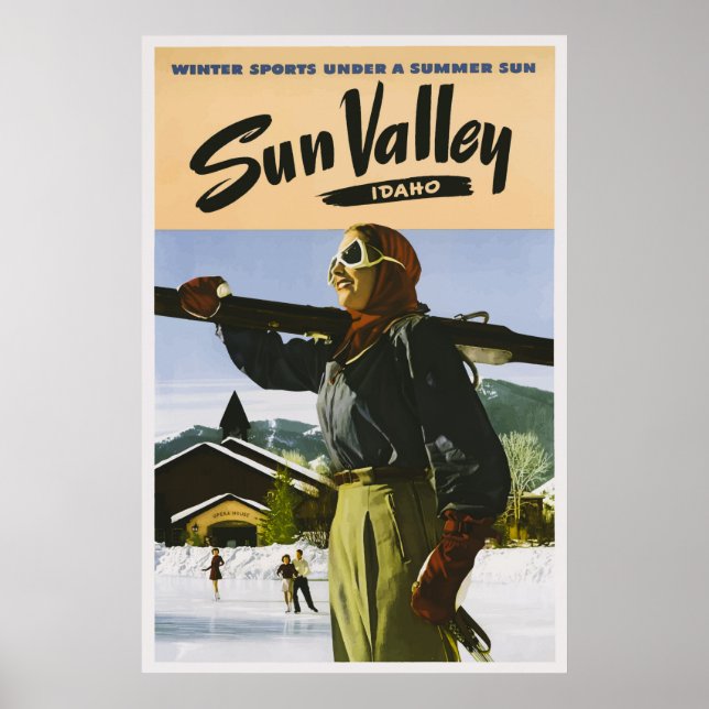 Sun Valley Idaho Vintage Travel Poster (Front)