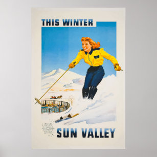 Sun Valley Idaho Vintage Travel Poster