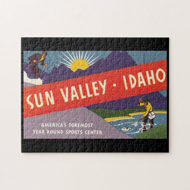 Sun Valley Idaho_Vintage Travel Poster Jigsaw Puzzle (Horizontal)