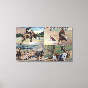 Sun Valley, IDRodeo Bull Dogging Scenes Canvas Print