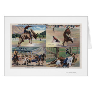 Sun Valley, IDRodeo Bull Dogging Scenes Cards