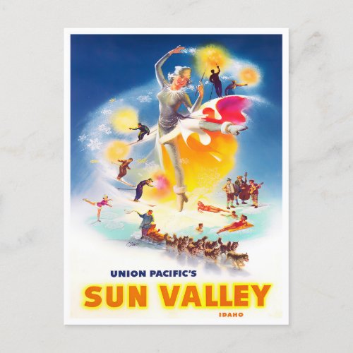 Sun Valley vintage travel postcard