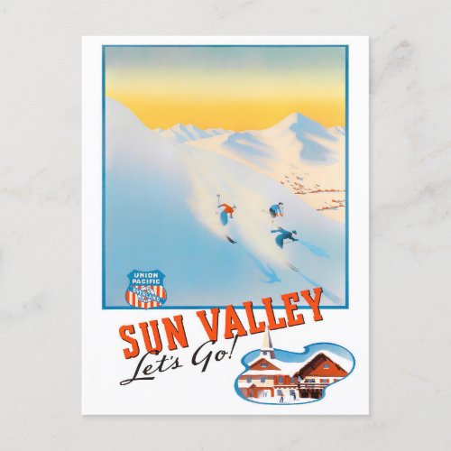 Sun Valley vintage travel postcard