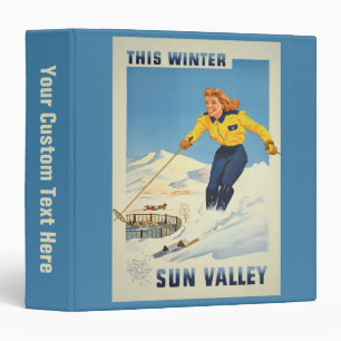 Sun Valley Vintage Travel Poster custom binders