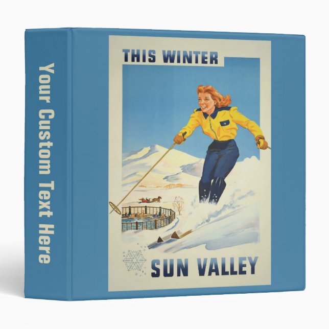 Sun Valley Vintage Travel Poster custom binders (Front/Spine)