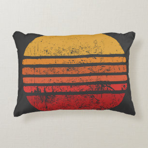 SUN Vintage Grunge Circle Illustrationsvintage, ci Accent Pillow