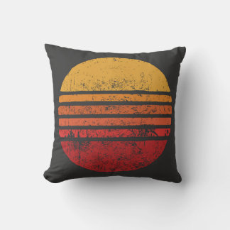 SUN Vintage Grunge Circle Illustrationsvintage, ci Throw Pillow