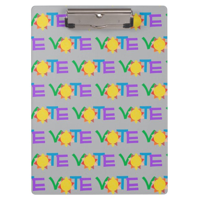 Sun Vote Clipboard / Fun GOTV Clipboard (Front)
