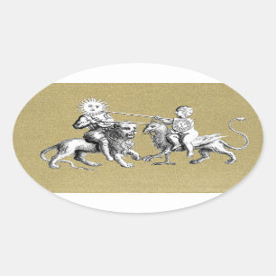 Sun vs. Moon Jousting Match Oval Sticker
