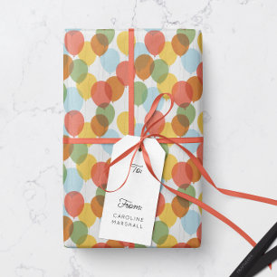 Sun-washed Colored Party Balloons Pattern Wrapping Paper