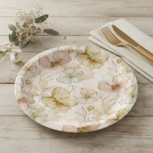 Sun-Washed Garden Floral ID1283 Paper Plates