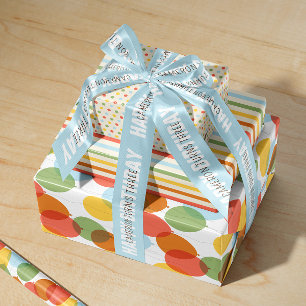 Sun-Washed Natural Colors Mixed Pattern Birthday Wrapping Paper Sheets