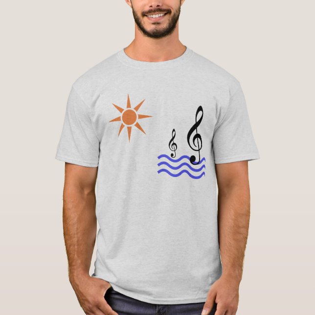 sun, water and music note T-Shirt (Front)