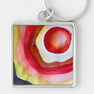 Sun watercolor sunset art keychain