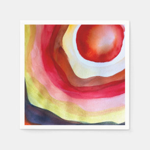 Sun watercolor sunset art napkins