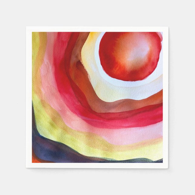 Sun watercolor sunset art napkins (Front)