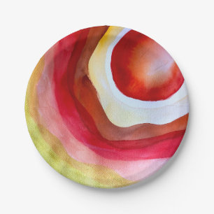 Sun watercolor sunset art paper plates