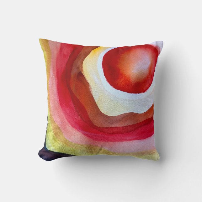 Sun watercolor sunset art throw pillow (Front)