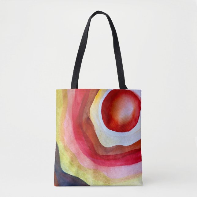 Sun watercolor sunset art tote bag (Front)