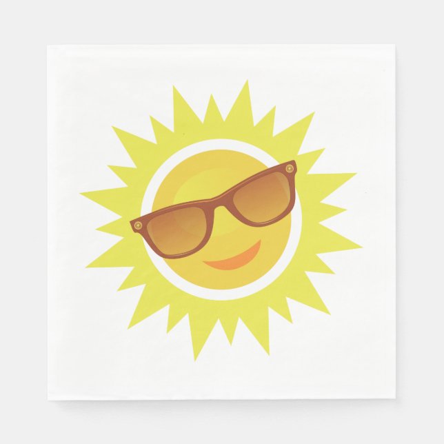 Sun Wearing Sunglasses Napkins (Front)